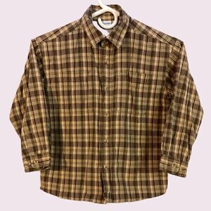 Canyon River Blues Plaid Lined Button Down Long Sleeve Boys Youth Tee Shirt